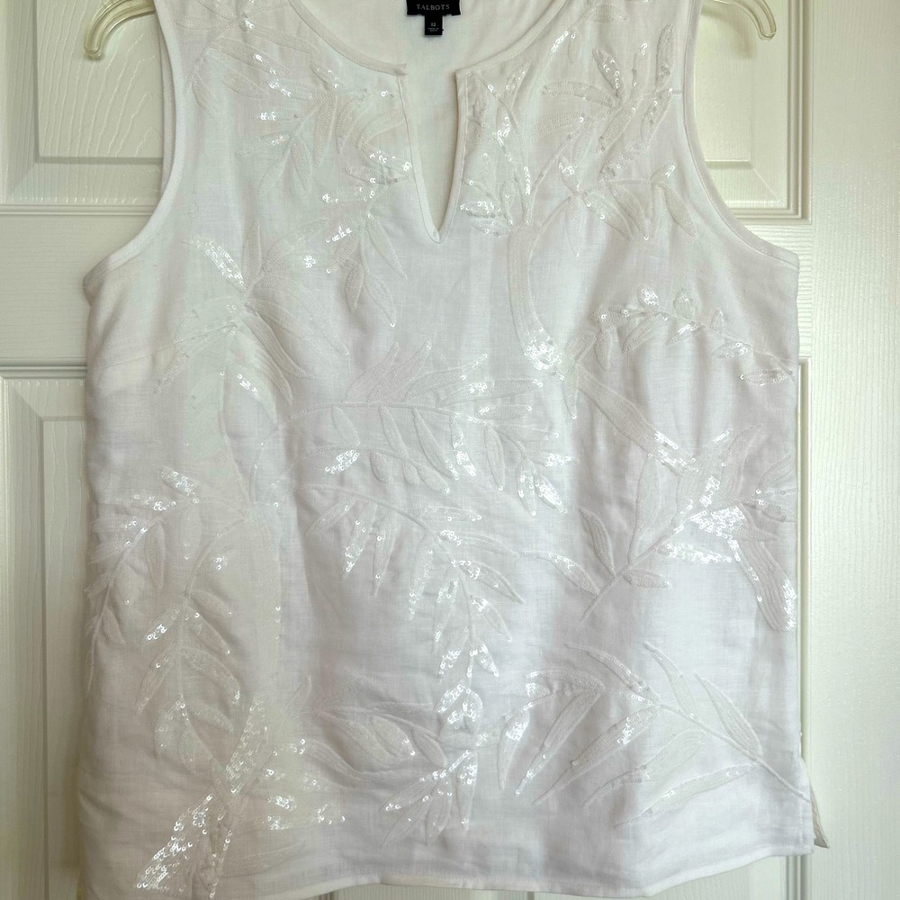 Talbots Sleeveless Linen Top Size 12